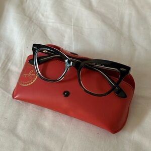 Ray Ban black cat eye glass frames and case